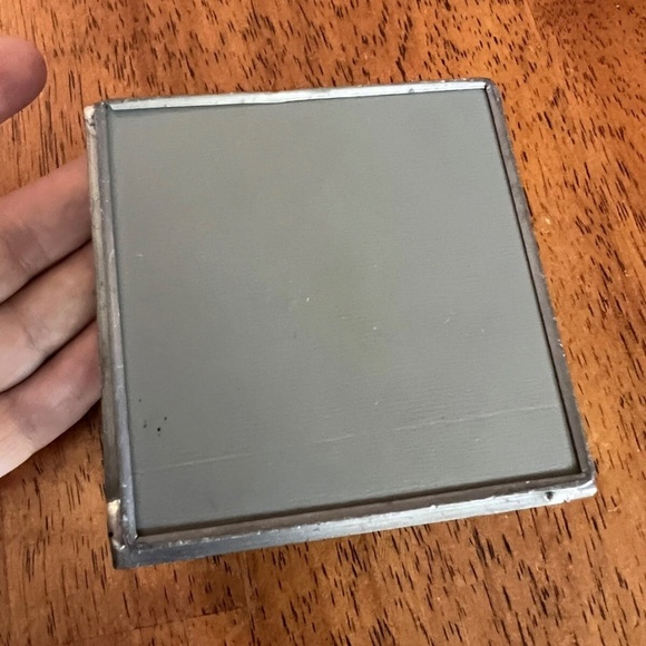 Square Beveled Glass & Metal Footed Jewelry Trinket Box Casket peacock Design 3” - Picture 6 of 9